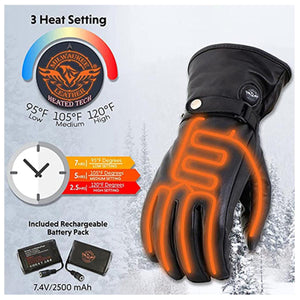 Milwaukee Leather heated glove with three heat settings and rechargeable battery pack