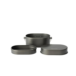 Snow Peak titanium oval bento box set with lid and inner tray