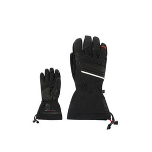 Lenz black heated gloves with palm and back view