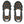 Pair of black rubber ice cleats with orange metal studs for footwear