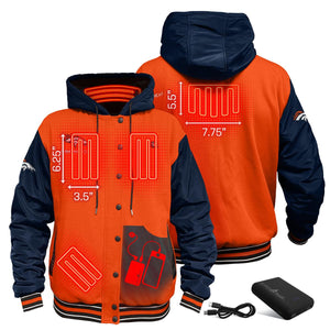 ActionHeat Denver Broncos 5V Battery Heated Varsity Jacket