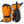 Hestra orange and black three finger ski mittens with adjustable wrist straps