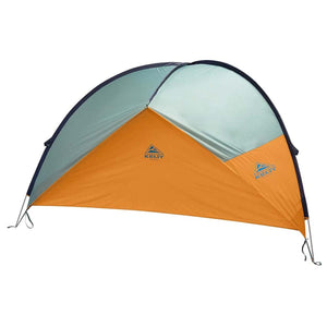 Kelty Sunshade tent with orange and light blue panels