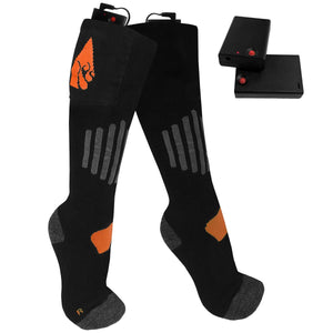 ActionHeat black battery heated socks with two battery packs