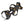 Black rubber ice traction cleats with orange metal studs