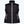 Mobile Warming black puffer vest with white zipper and high collar