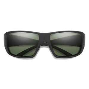 Smith Optics black wrap around sunglasses with green tinted lenses