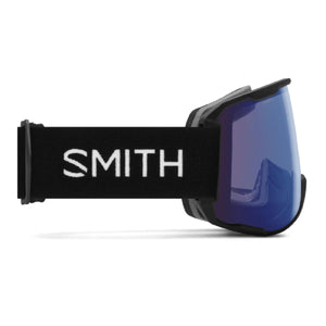 Smith Optics snow goggles with black strap and blue lens
