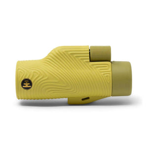 Olive green monocular with textured grip and focus wheel