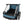 Blue Thule bike trailer with empty interior and transparent side windows