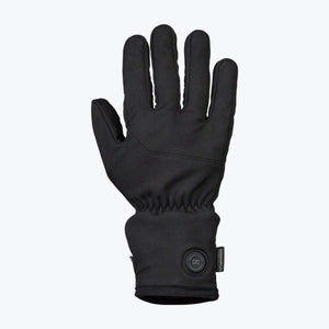 Mobile Warming black heated glove with power button on wrist