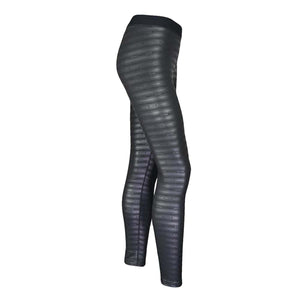Seirus black thermal leggings with horizontal textured pattern