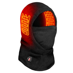 ActionHeat black balaclava with highlighted heating elements on the head and neck