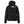 Back view of black 509 hooded puffer jacket with white logo on upper back