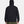 Back view of a black Under Armour hooded windbreaker jacket
