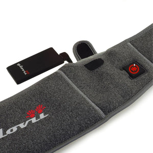 Glovii grey heated belt with connected power bank and illuminated control button