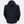 Back view of a navy Helly Hansen hooded jacket with white HH logo on the shoulder