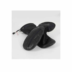Pair of black Seirus heated leather mittens with zippered battery pockets