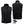 ActionHeat black fleece vest shown from front and back with battery pack and charging cable