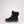 Pajar black winter boot with faux fur cuff and red and black laces