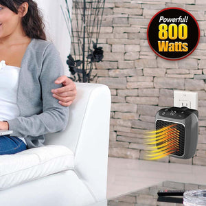 Ontel Handy Heater Heat Boss Turbo 800 Watt Space-Saving Wall Outlet Heater