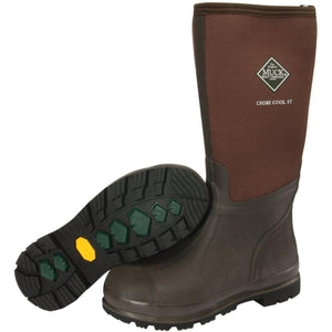 Muck Chore Cool ST brown rubber work boot with treaded sole