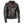 Milwaukee Leather black asymmetrical leather motorcycle jacket with zippered pockets and orange lining