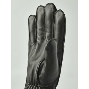 Hestra black leather glove palm view