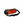 Cylindrical waist bag with orange and camouflage pattern and black adjustable strap