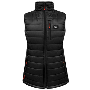 ActionHeat black quilted heated vest with front zipper and chest pocket