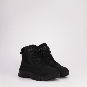 Pajar black lace up ankle boots with side zipper and lug sole