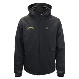 ActionHeat black hooded jacket with Los Angeles Chargers logo