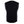 Back view of a black sleeveless shirt with grey side panels and a small logo at the neckline