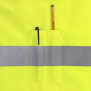 Radians high visibility vest pocket with a pen and pencil