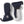 Hestra navy and grey insulated winter mittens with adjustable wrist straps and carabiner clips