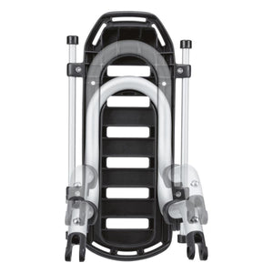 Black and silver folding bicycle rear rack
