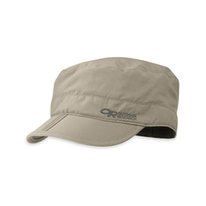 Outdoor Research tan cadet style cap with flat brim