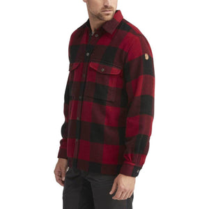 FjallRaven red and black buffalo check flannel shirt with buttoned chest pockets