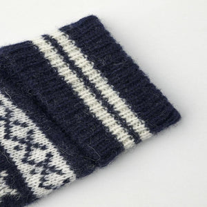 Hestra navy and white striped wool knit cuff