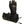 Black leather heated motorcycle gloves with power cables