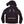 Back view of black N-Ferno winter jacket with reflective strips and detachable hood