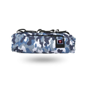 G-Tech blue camouflage waist bag with black straps and zipper pocket