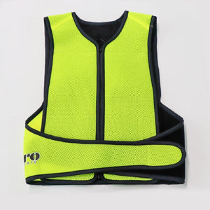 Oro Sports neon yellow mesh weighted vest with front zipper and adjustable side straps