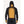 Back view of a black hooded long sleeve shirt with a yellow grid pattern on the back and cuffs