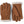 Hestra brown leather gloves with grey ribbed knit cuffs