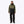 Man wearing Mobile Warming olive and black hooded jacket and black pants