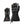 Black and white patterned Lenz heated gloves with battery control button on the cuff