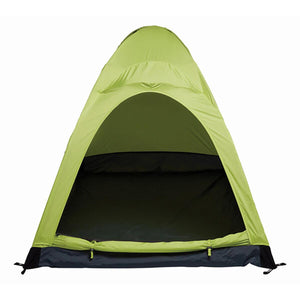 Black Diamond lime green dome tent with open front entrance