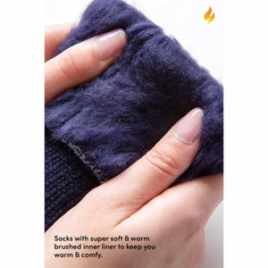 Close up of Heat Holders sock showing the brushed thermal inner lining