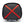Black Diamond rope bag top view with black grid fabric and red cross straps